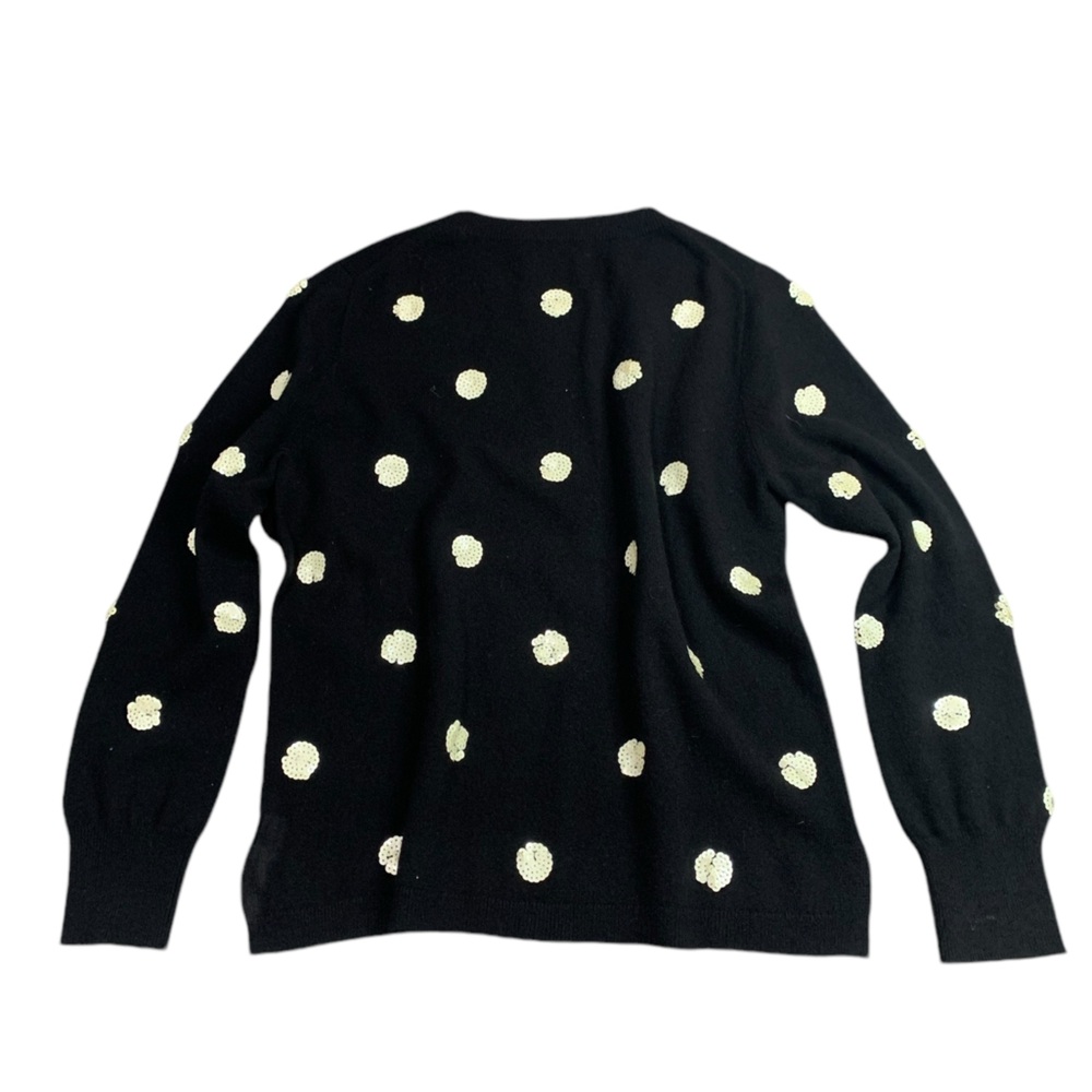 Everyday cashmere crewneck sweater in sequin polka dots